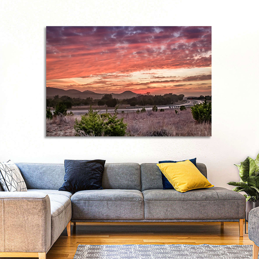 Sunset Curve on Texas Highway 16 Wall Art