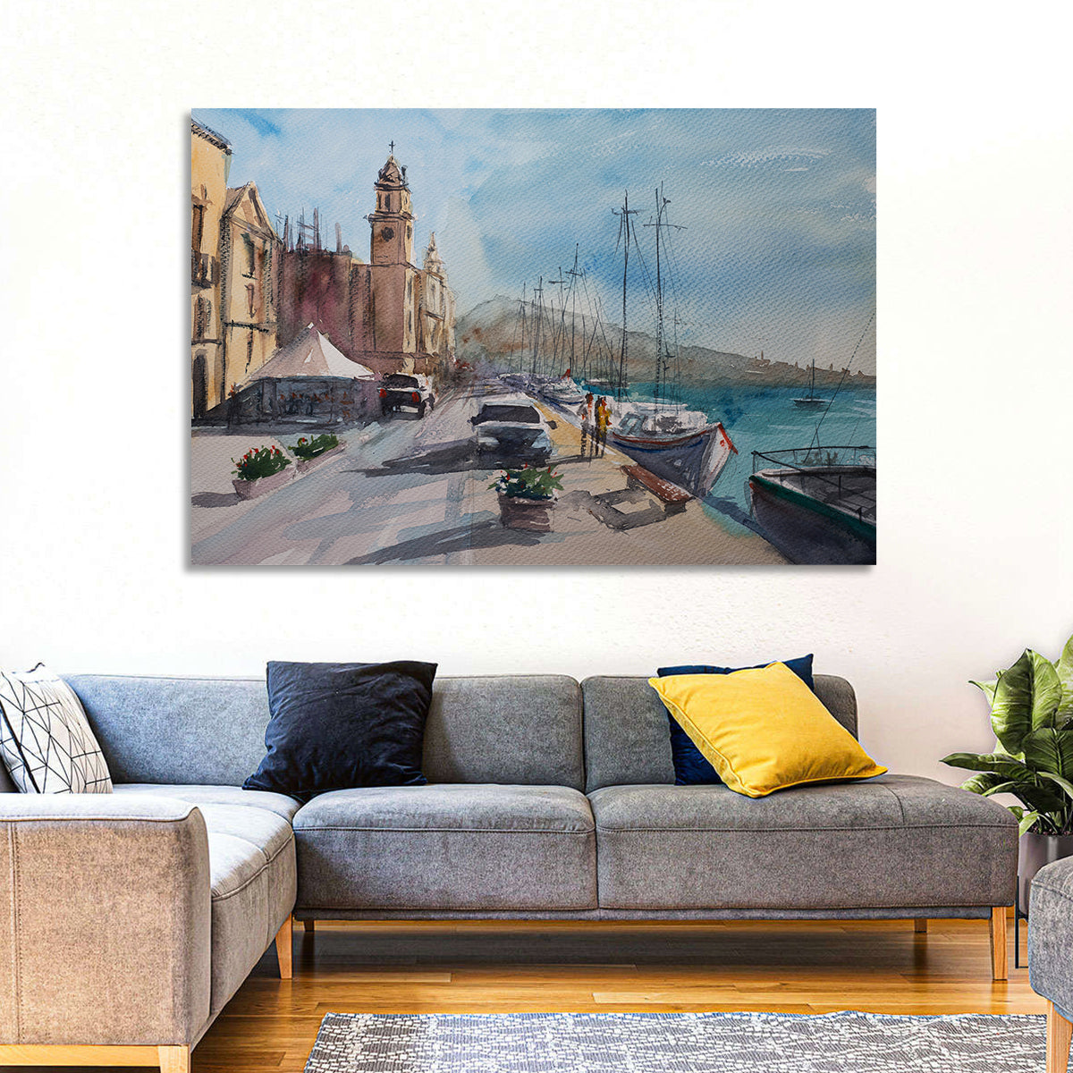Valette Harbor Sketch Wall Art
