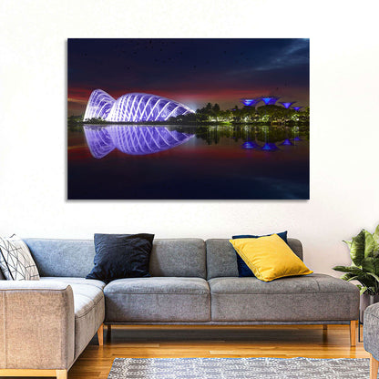 Gardens by the Bay Night Reflection Wall Art