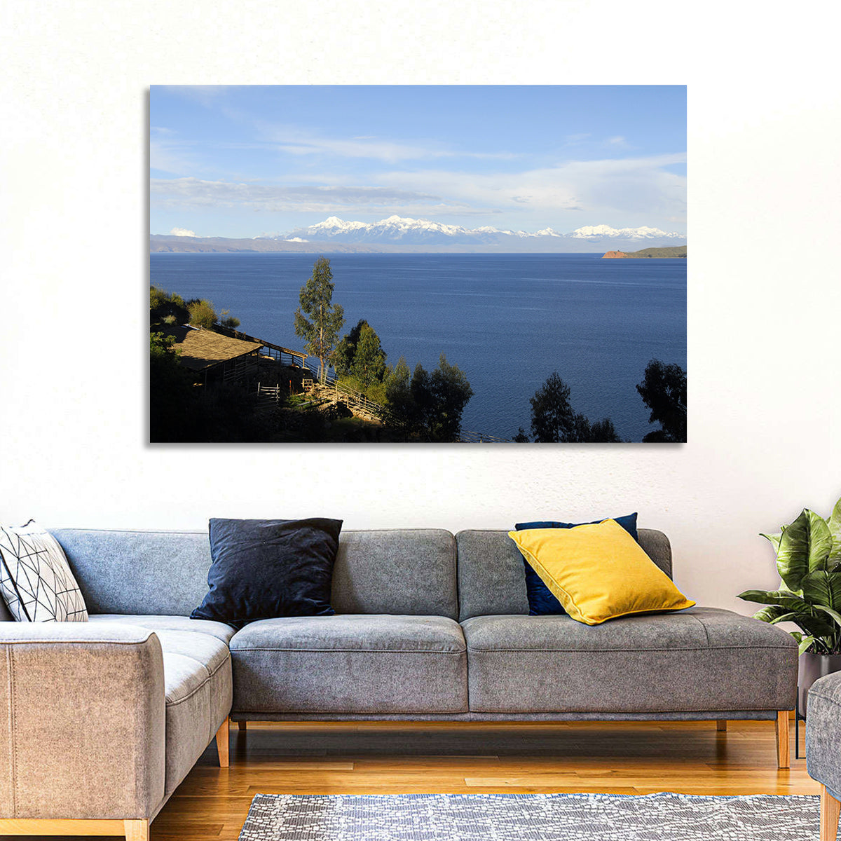 Lake Titicaca Thatched Roof View Wall Art