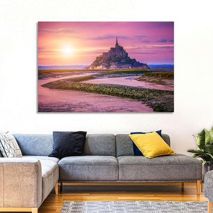 Mont Saint-michel Sunset Wall Art