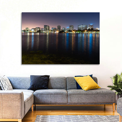 Oakland Skyline Over Lake Merritt Wall Art