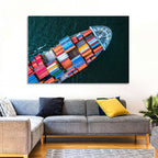 Container Ship Aerial View Wall Art