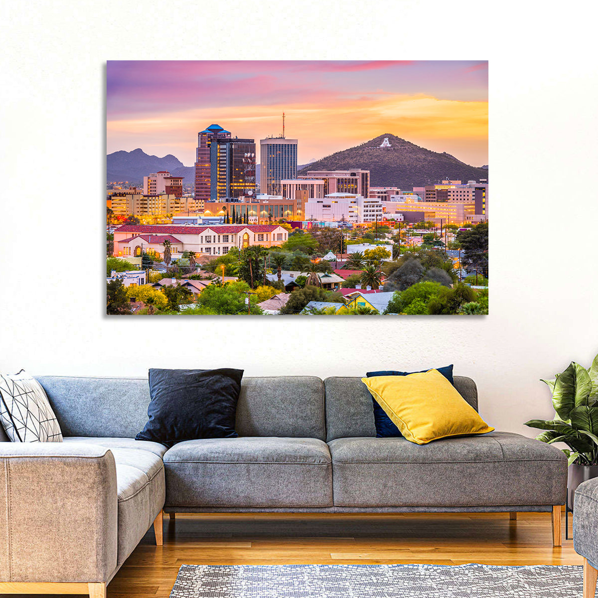 Tucson Skyline at Golden Hour Wall Art