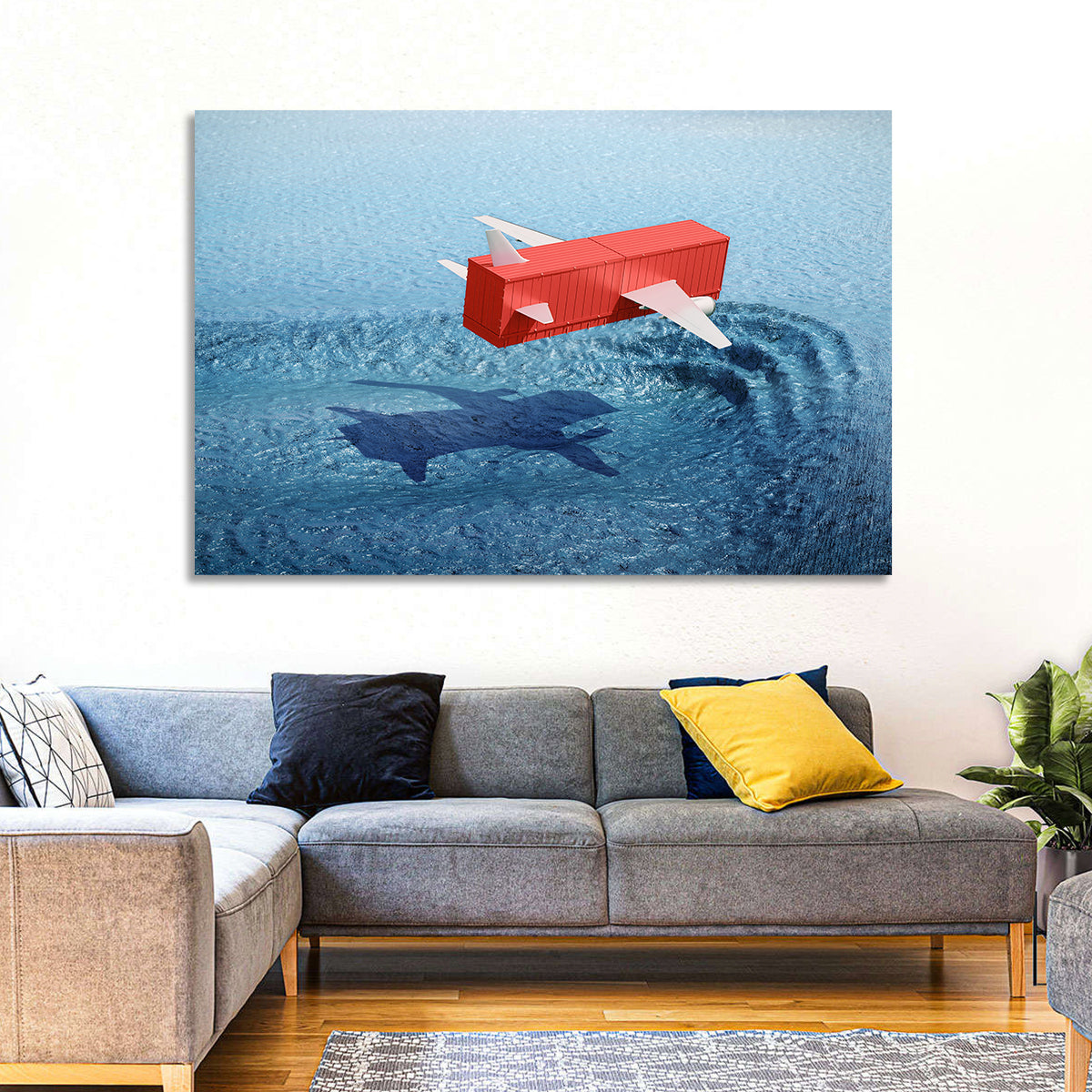 Flying Shipping Container Wall Art