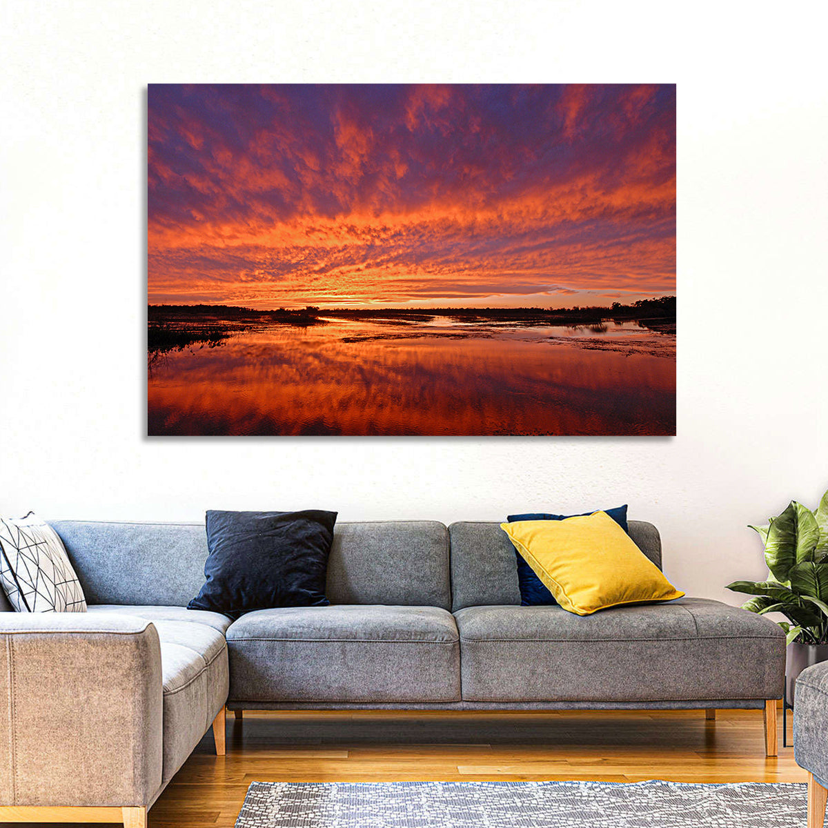 Louisiana Wetland Sunset Wall Art