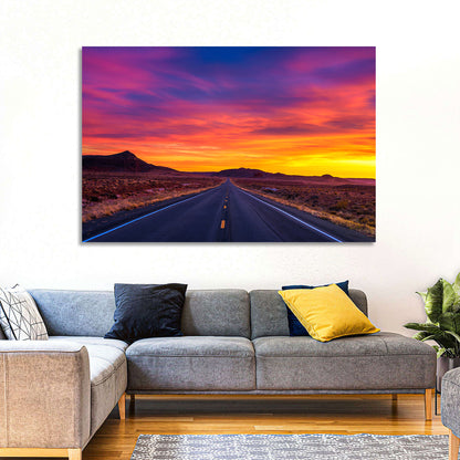 Infinite Desert Road Sunset Wall Art