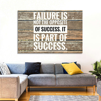 Failure Is Part of Success Rustic Typography Wall Art