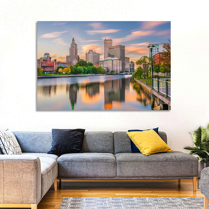 Providence Golden Hour Skyline Wall Art