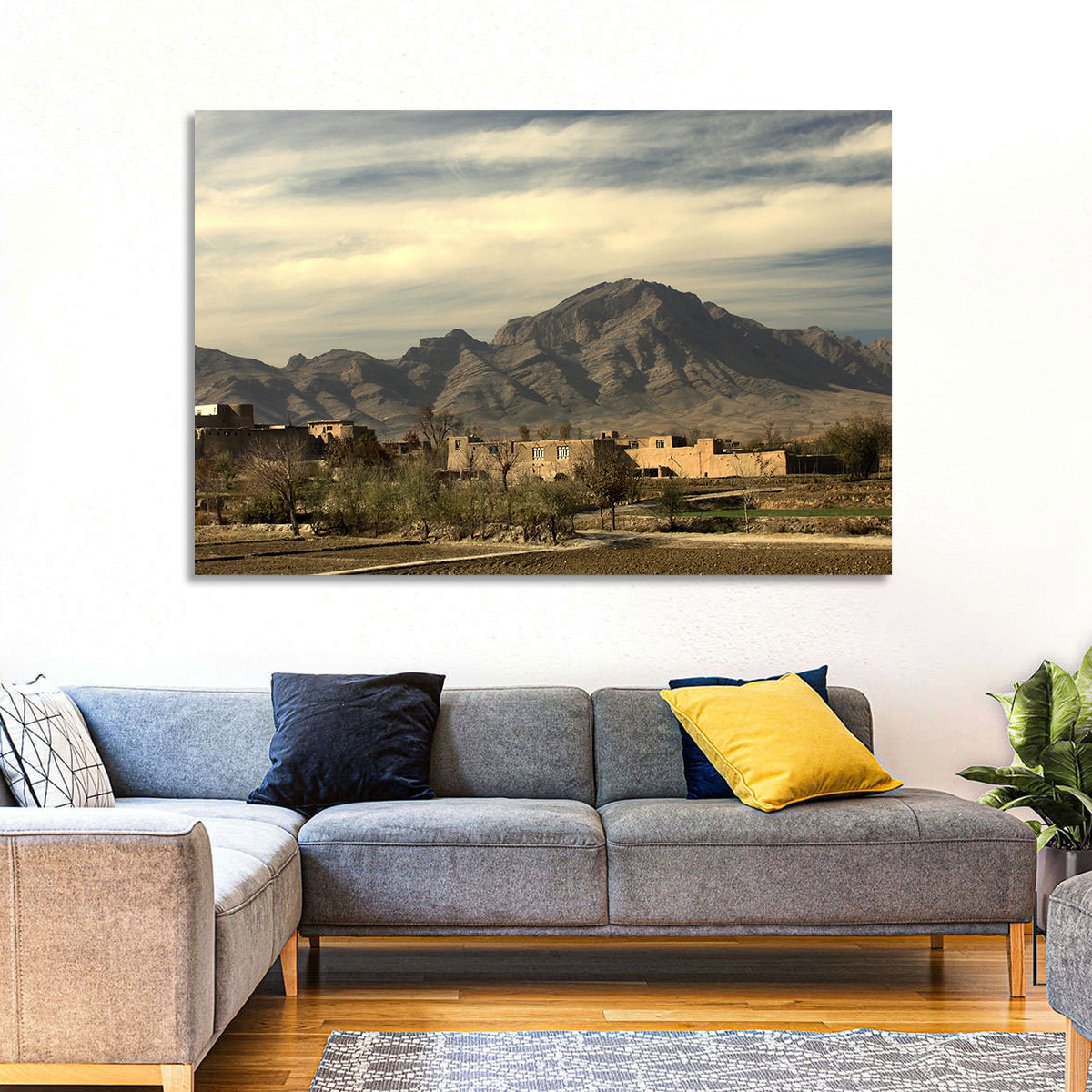 Afghan Mountain Village Wall Art