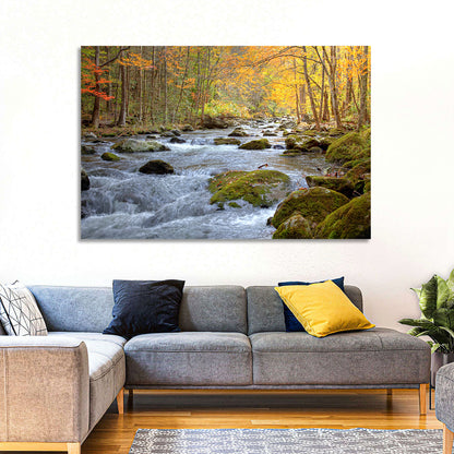 Autumn Mountain Stream Wall Art