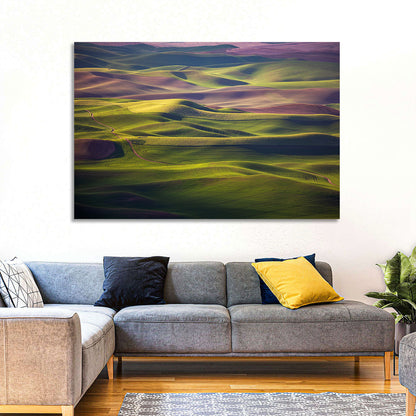 Palouse Farmland at Golden Hour Wall Art