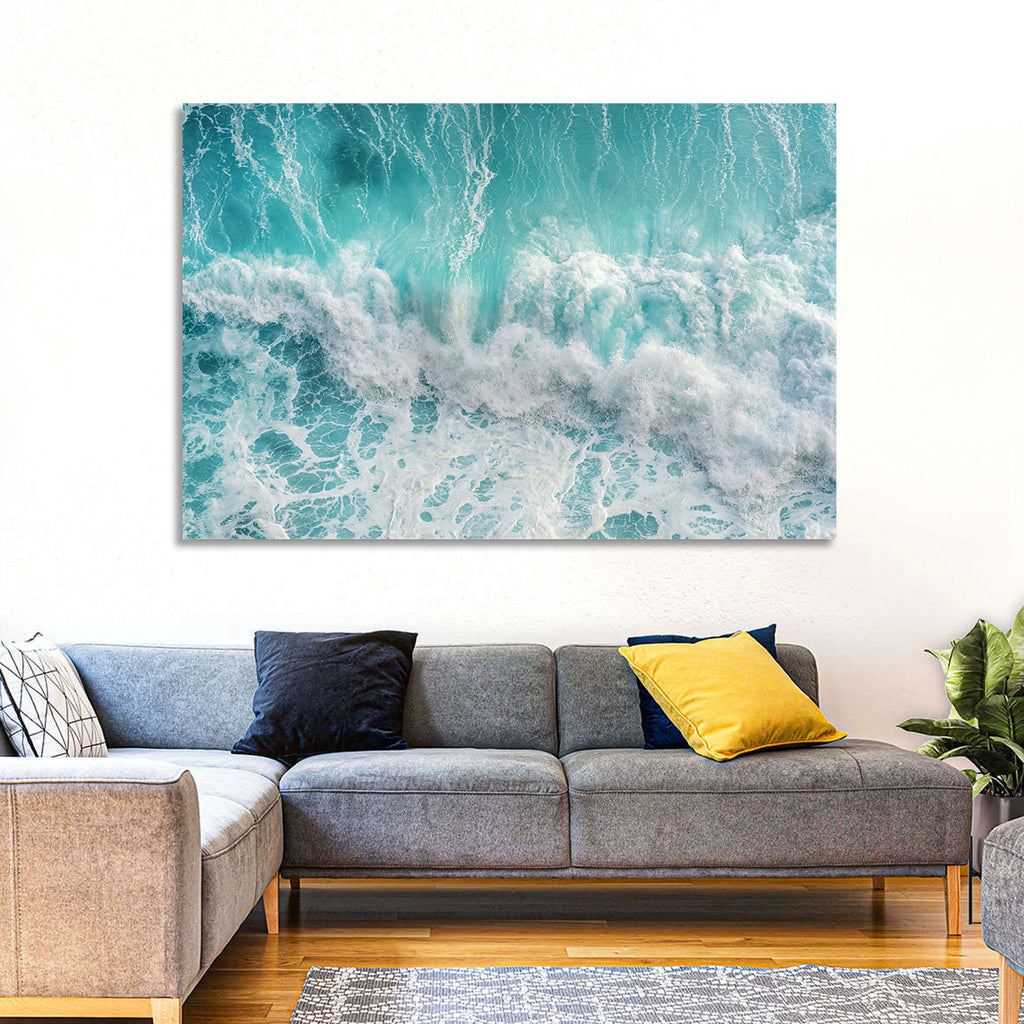 Top Down Turquoise Wave Wall Art