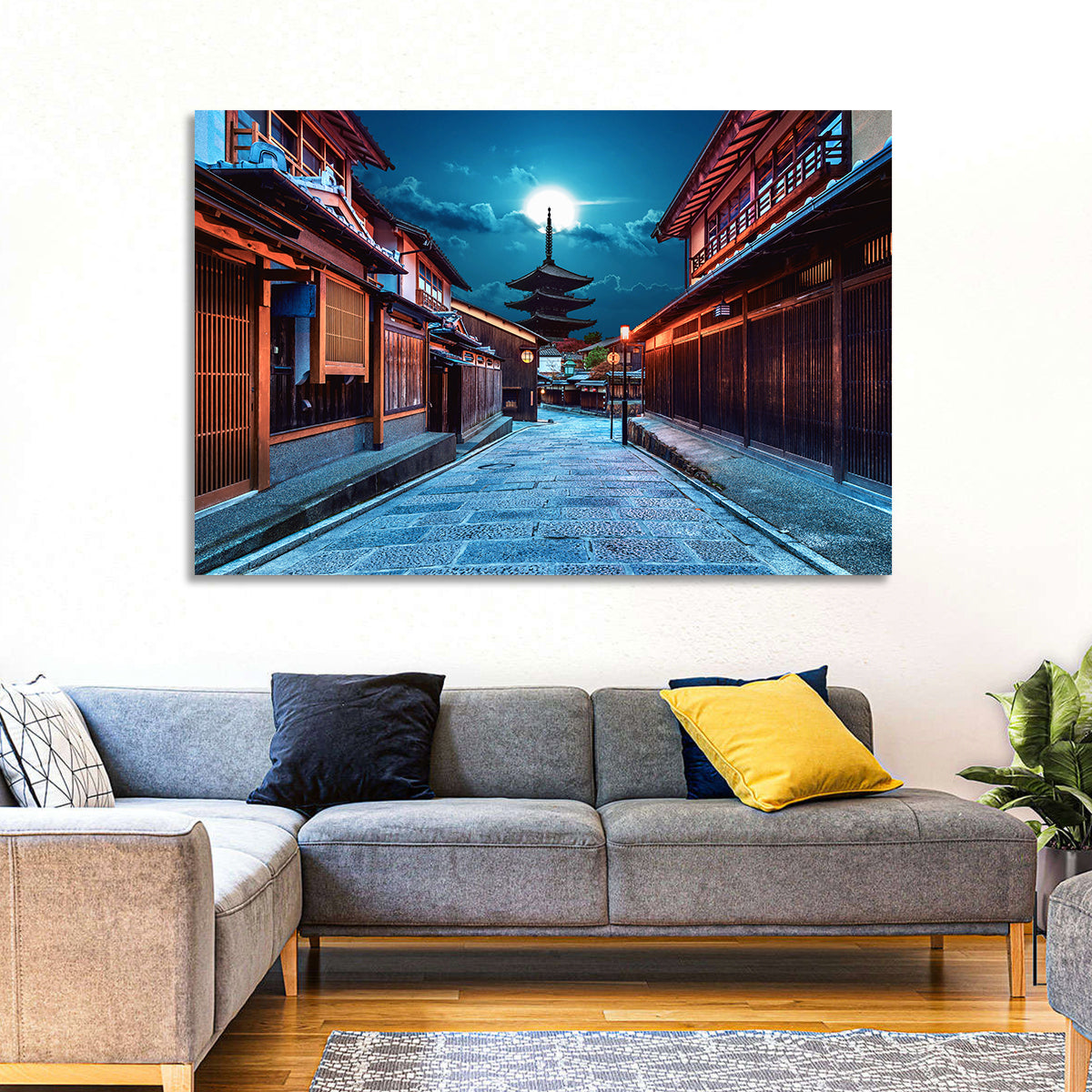 Moonlit Sannen Zaka Kyoto Wall Art