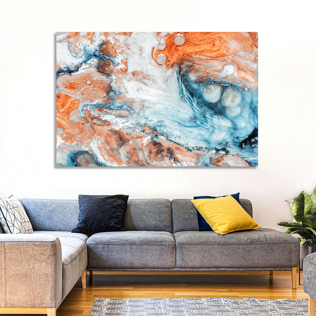 Copper Marble Fluid Abstract Wall Art