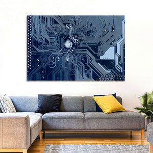 Blue Circuit Board Wall Art