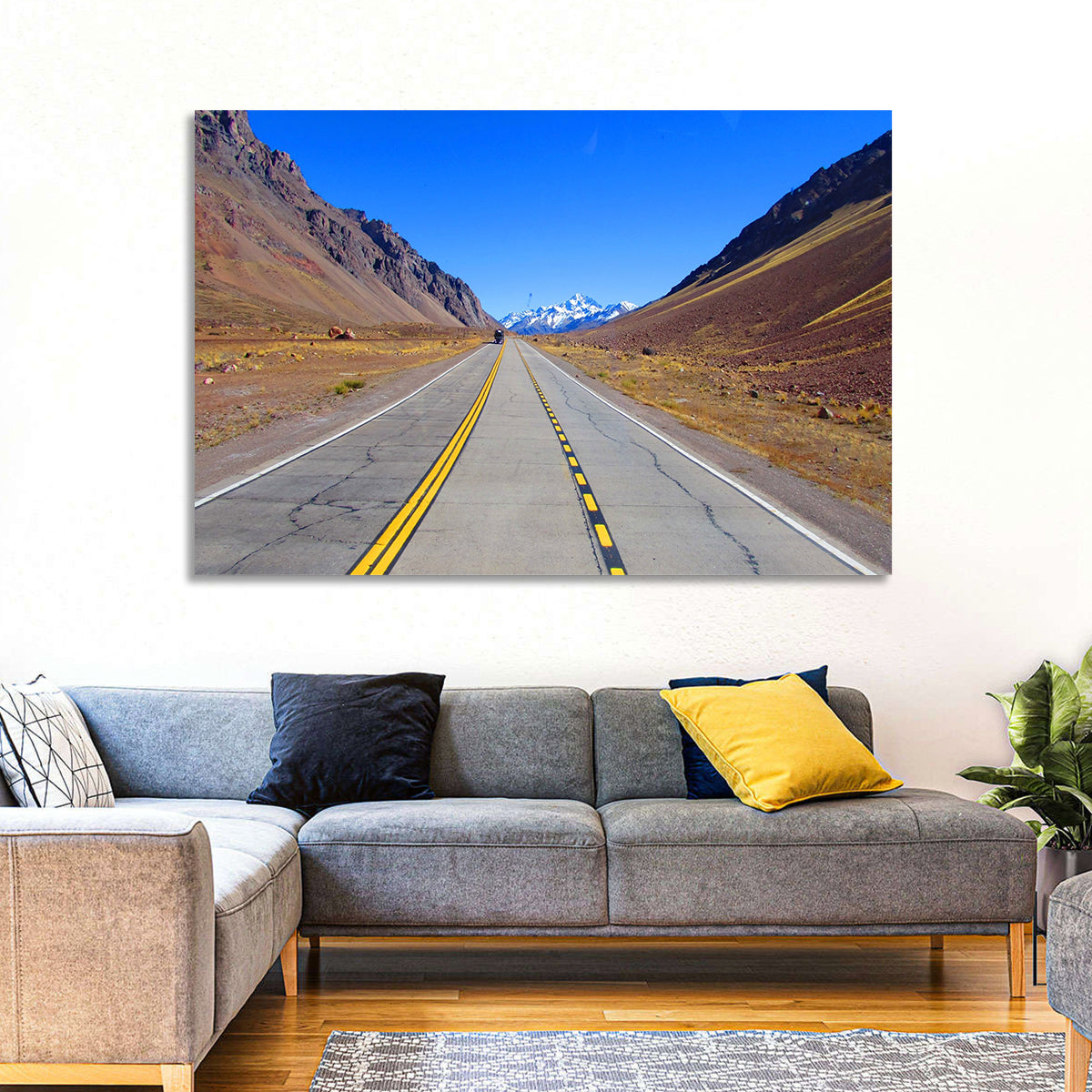 Road to Mount Aconcagua Wall Art in a room, landscape