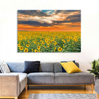 Golden Hour Sunflower Field Wall Art