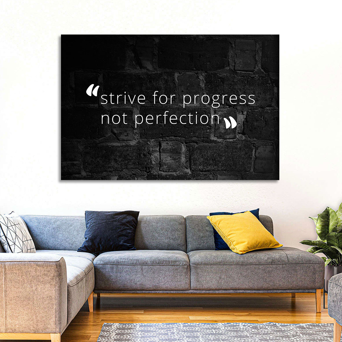 Strive for Progress Brick Typography Wall Art