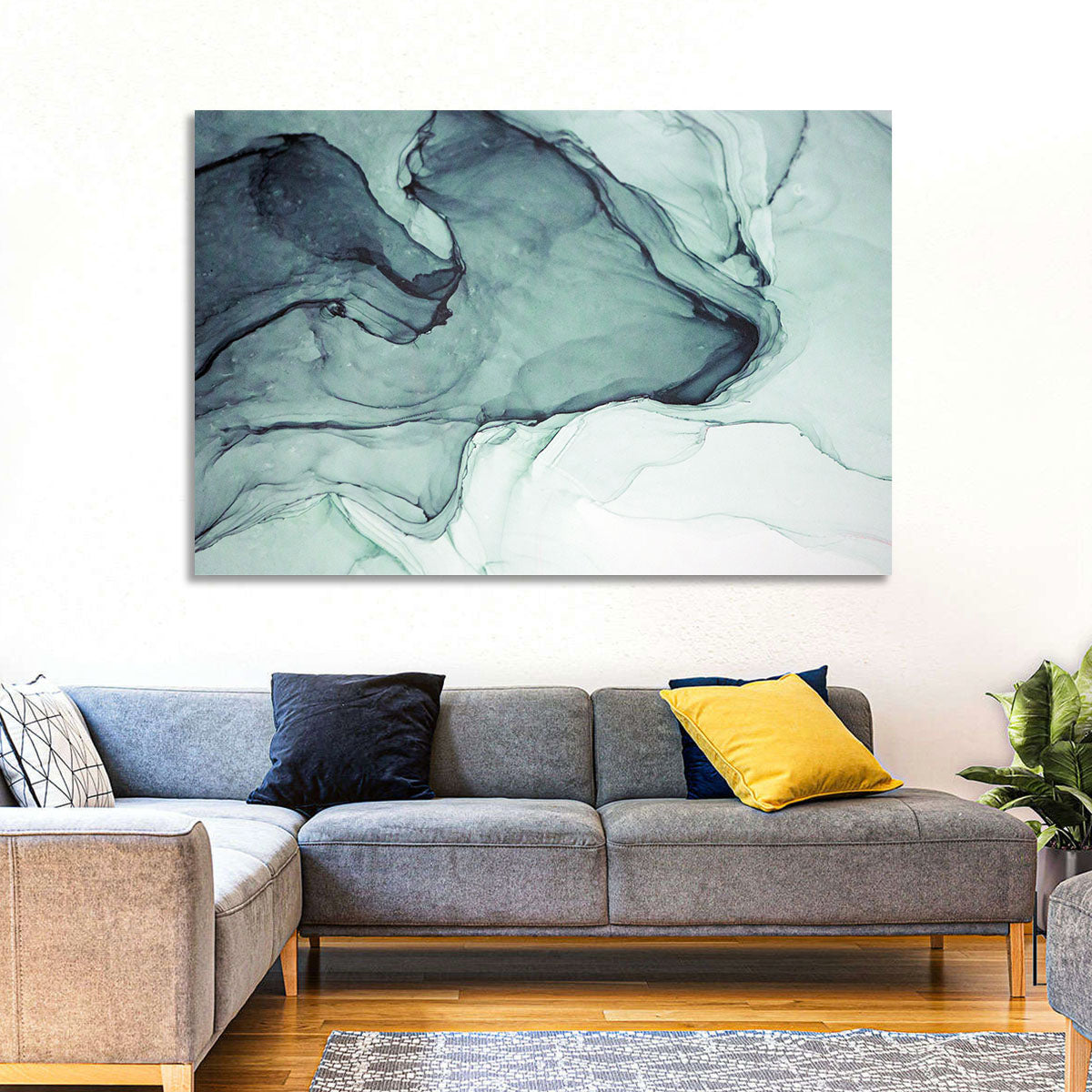 Shades of Gray Wall Art in a room, landscape