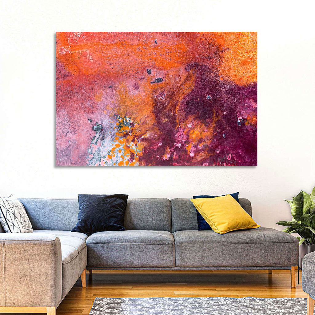 Magenta Orange Color Flow Wall Art