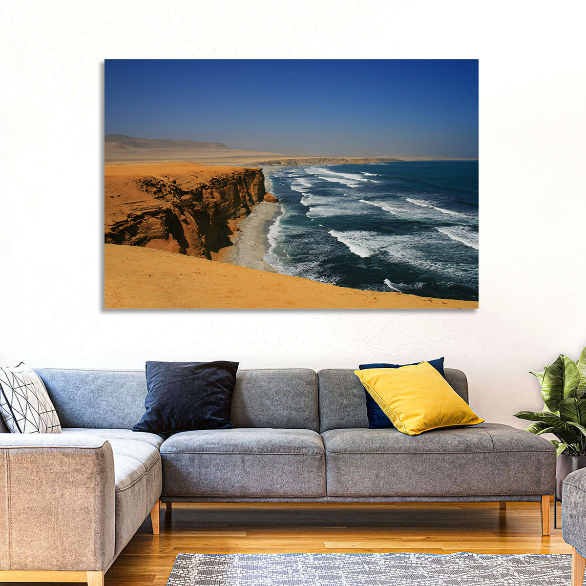 Red Cliffs of Paracas Wall Art in a room, landscape