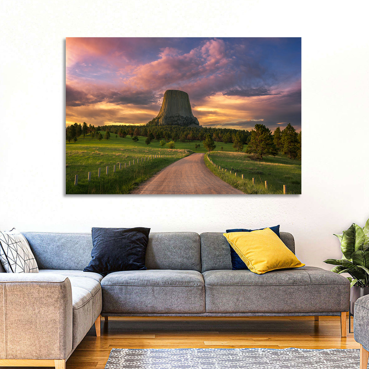 Devils Tower at Sunset Wall Art