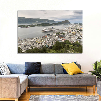Alesund Harbor Cityscape Wall Art