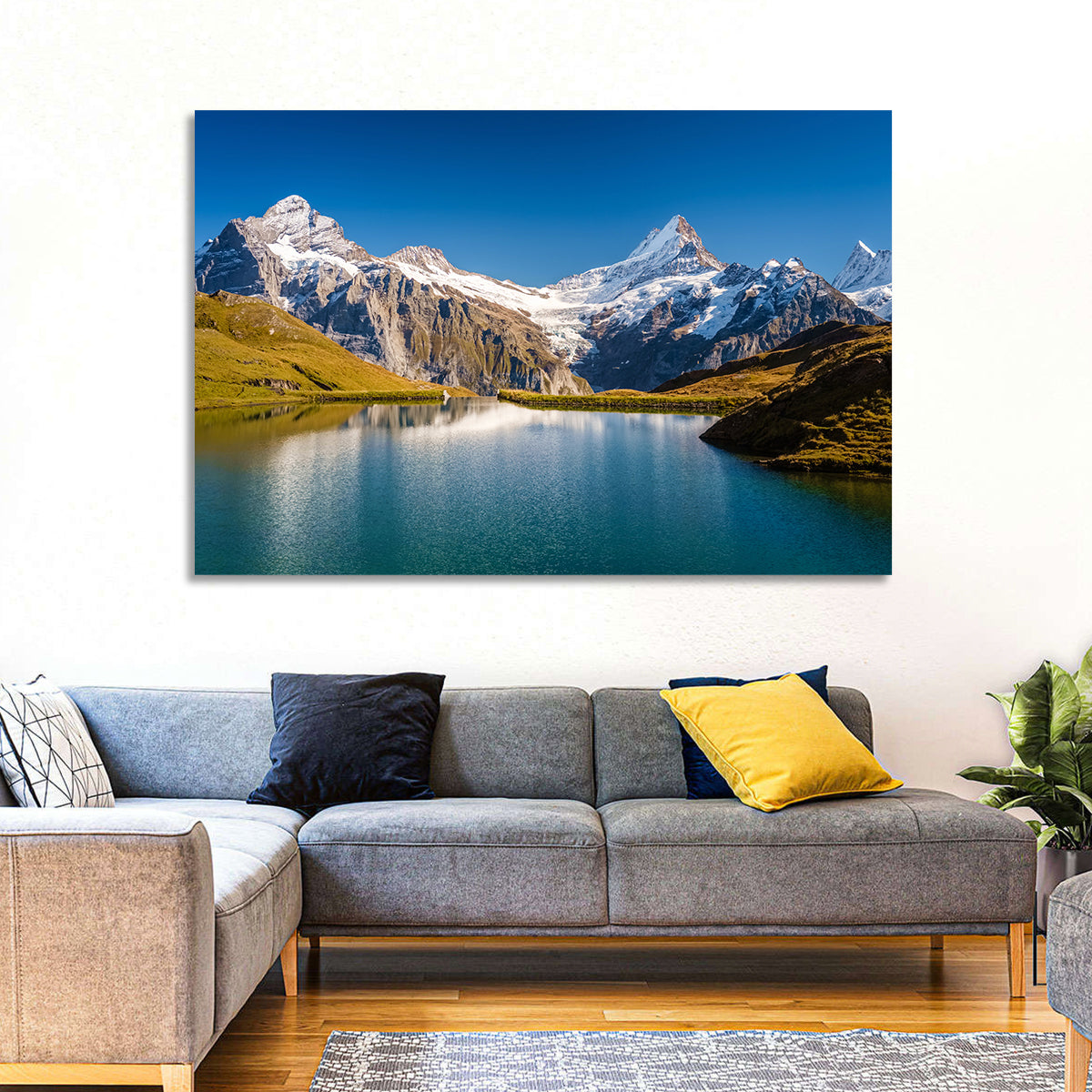 Bachalpsee Mountain Reflection Wall Art in a room, landscape