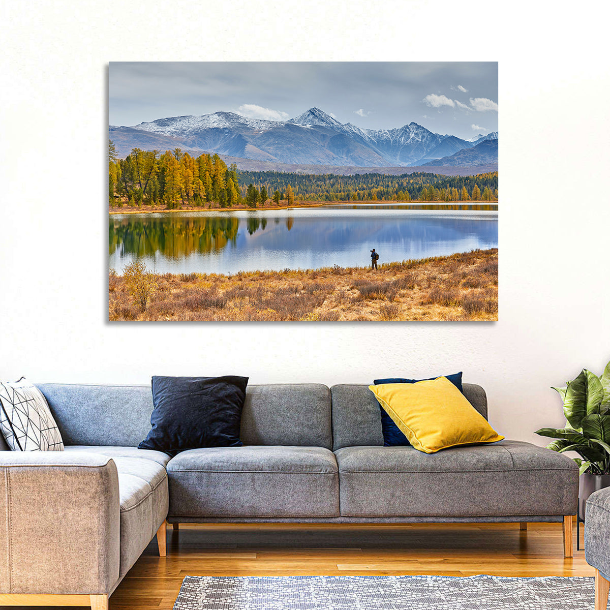 Autumn Mountain Lake Reflection Wall Art