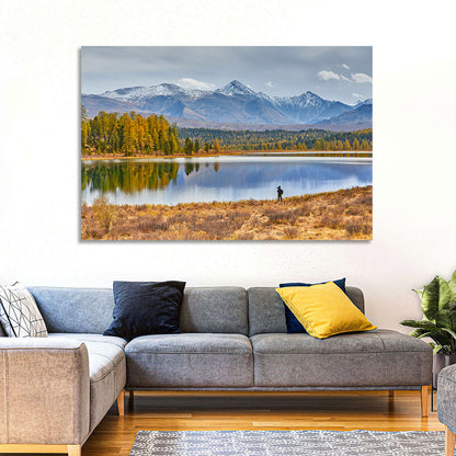 Autumn Mountain Lake Reflection Wall Art