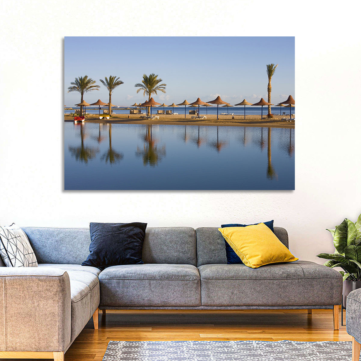 Hurghada Beach Seascape Wall Art in a room, landscape
