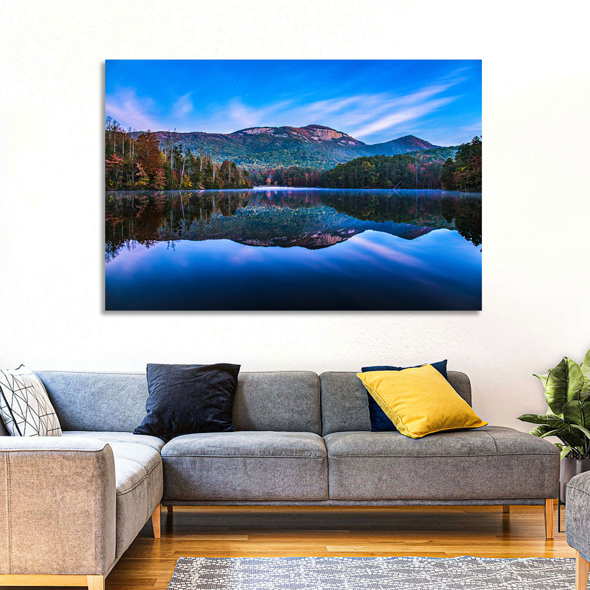 Pinnacle Lake Reflection Wall Art in a room, landscape