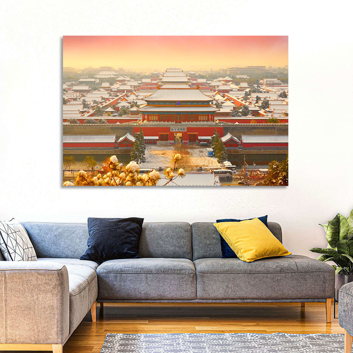 Forbidden City Gateway at Golden Hour Wall Art in a room, landscape