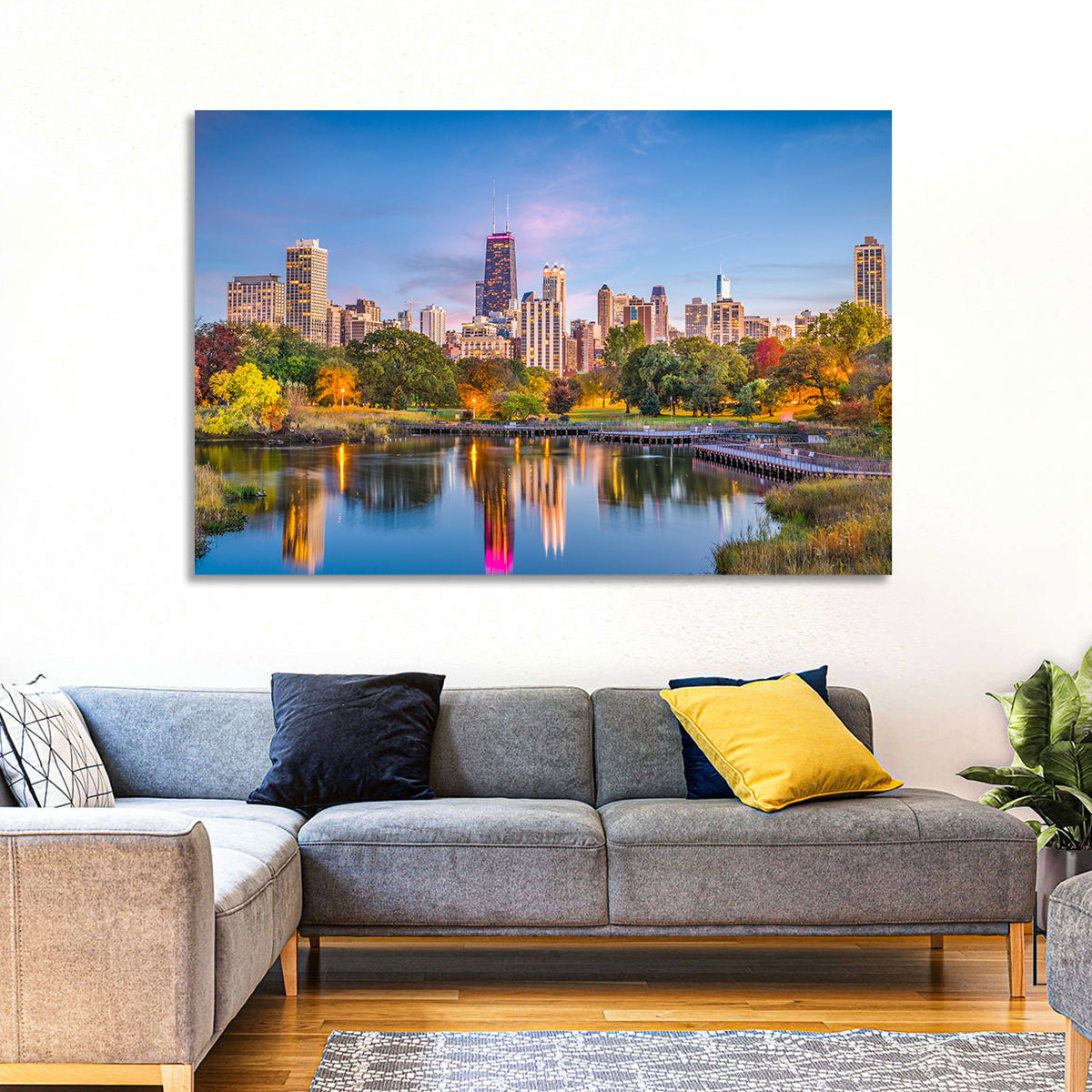 Chicago Skyline at Twilight Wall Art