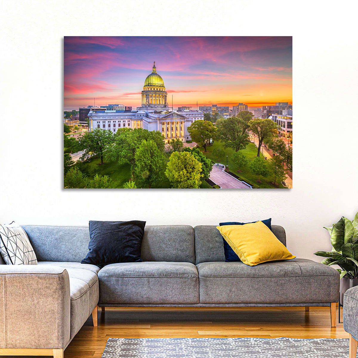 Madison State Capitol at Dusk Wall Art