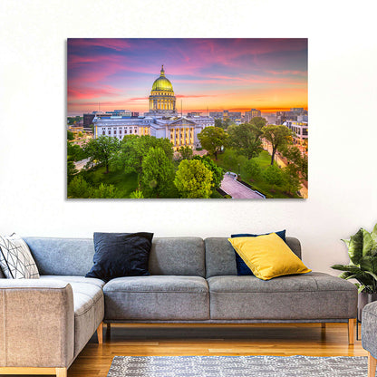 Madison State Capitol at Dusk Wall Art