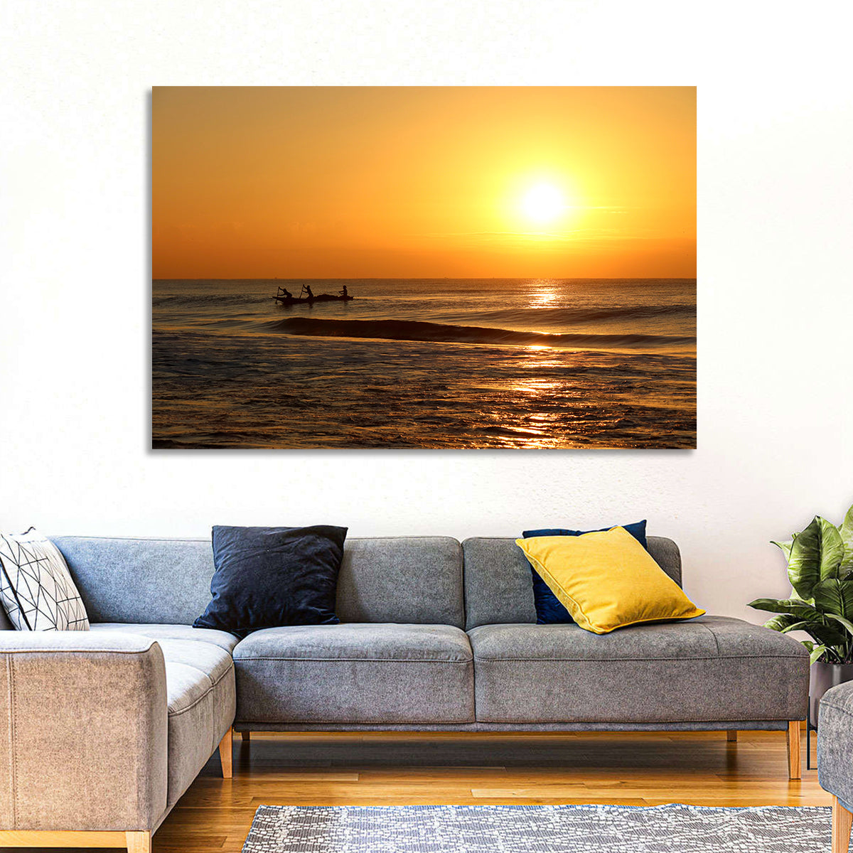 Puri Beach Sunrise Wall Art in a room, landscape