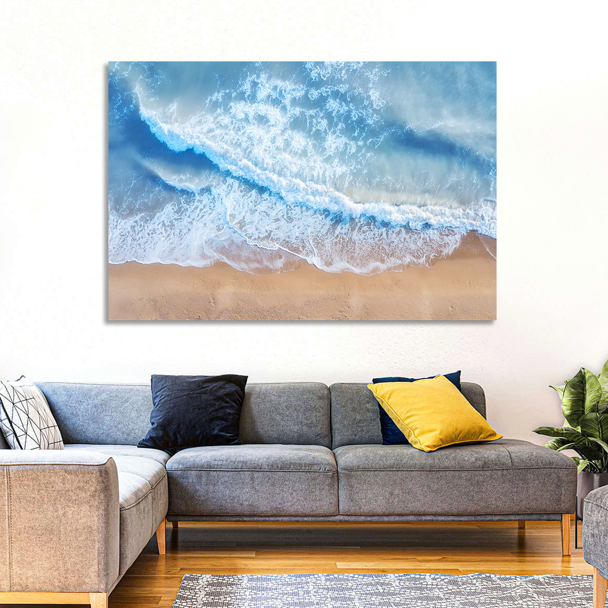 Aerial Beach Waves Wall Art