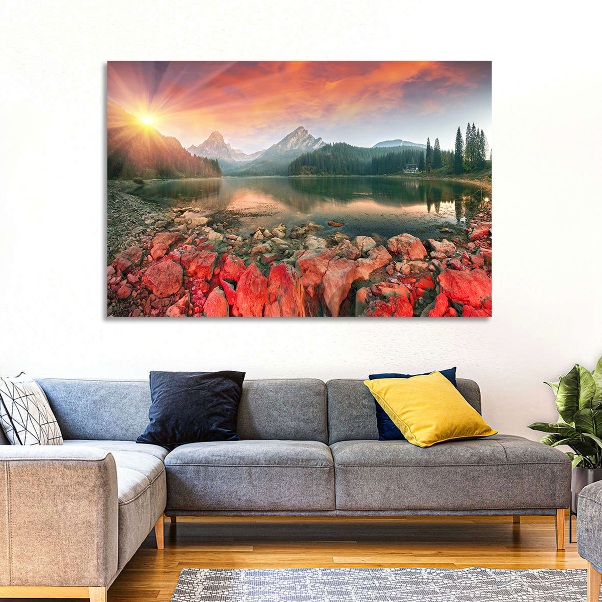 Obersee Sunrise Over Red Rocks Wall Art