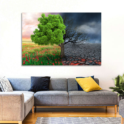 Split Climate Landscape Wall Art