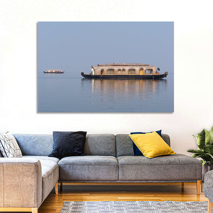 Thatched Houseboat on Vembanad Lake Wall Art