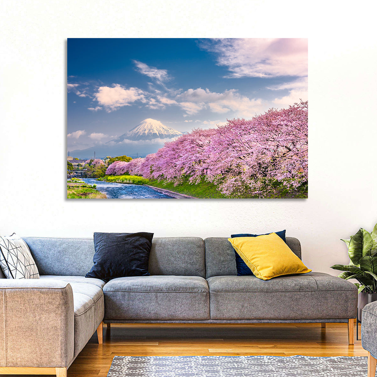 Mount Fuji Cherry Blossoms Wall Art