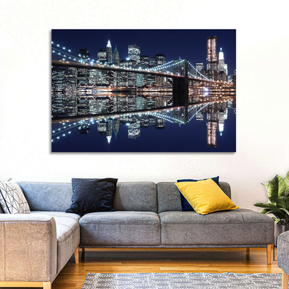 Brooklyn Bridge Symphony at Night Wall Art