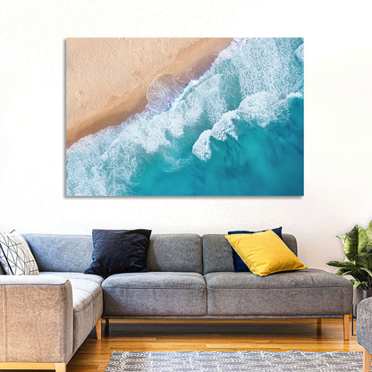 Aerial Turquoise Beach Waves Wall Art