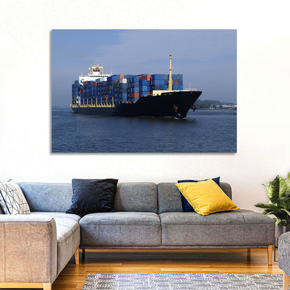 Container Ship in Motion Wall Art