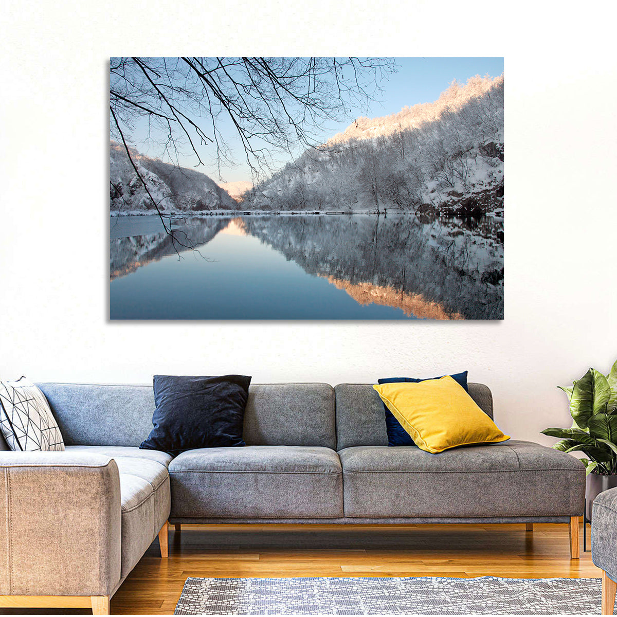 Kozjak Lake Wall Art in a room, landscape
