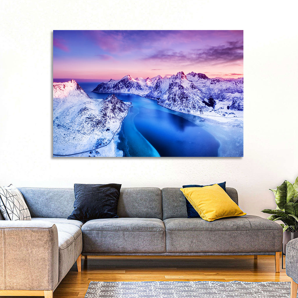 Flakstadpollen Fjord at Sunset Wall Art