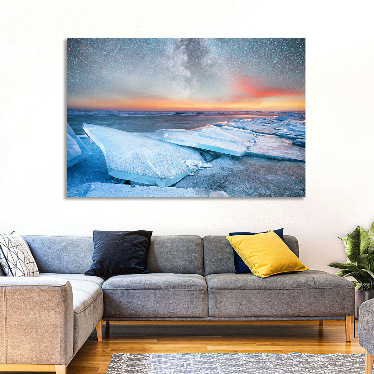 Milky Way Over Frozen Shore Wall Art