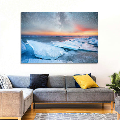 Milky Way Over Frozen Shore Wall Art